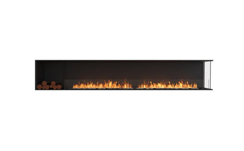 Ecosmart Fire Flex 122RC.BXL Right Corner Fireplace Insert - Black Finish / Stainless Steel Burner - ESF.FX.122RC.BXL